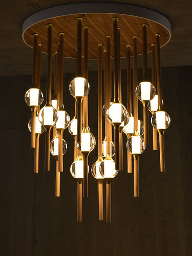 Night Dew Wooden Chandelier Light Fixture